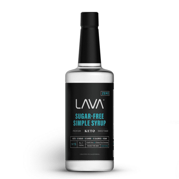 LAVA Premium SUGAR FREE Simple Syrup, Keto Friendly, Zero Calorie, Zero Sugar, Zero Carb, Sugar Substitute Sweetener, 33.8oz 1-Liter (1-Pack)