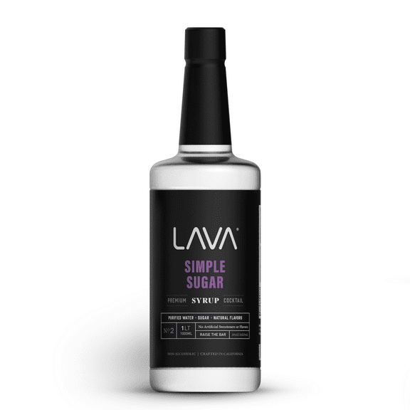LAVA Premium Simple Syrup for Cocktails, 33.8oz (1-Liter) Made with 100% Sugar, No Artificial Sweeteners, Flavors, or Colors. (1-Pack)