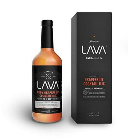 LAVA Premium Skinny Paloma Mix Craft Cocktail Mixer, Ruby Red Grapefruit Juice, Key Lime Juice, Low Calorie, Ready to Use, No Artificial Sweeteners, Greyhound, Margarita 1-Liter (33.8oz