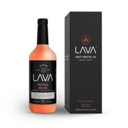 LAVA Premium Tropical Mai Tai Mix made with real passion fruit, pineapple, lemon and lime, no artificial sweeteners, 1-Liter 33.8oz Glass Bottle, Ready to Use
