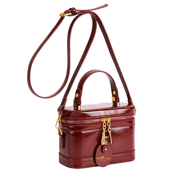 LAVA Small Box Crossbody Purse For Women, Designer PU Leather Mini Top Handle Tote Bag Shoulder Pouch, Satchel Flap Handbag for Ladies