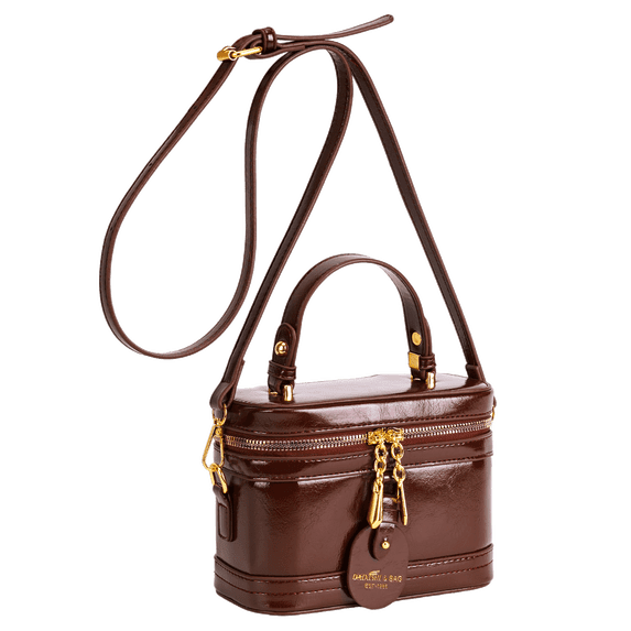 LAVA Small Box Crossbody Purse For Women, Designer PU Leather Mini Top Handle Tote Bag Shoulder Pouch, Satchel Flap Handbag for Ladies