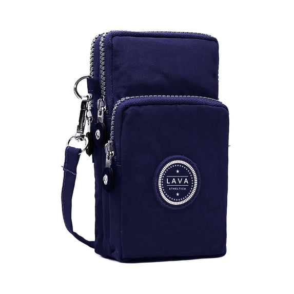 LAVA Small Crossbody Purse Waterproof Cell Phone Wallet with Shoulder Strap Mini Nylon Bags (Navy Blue)