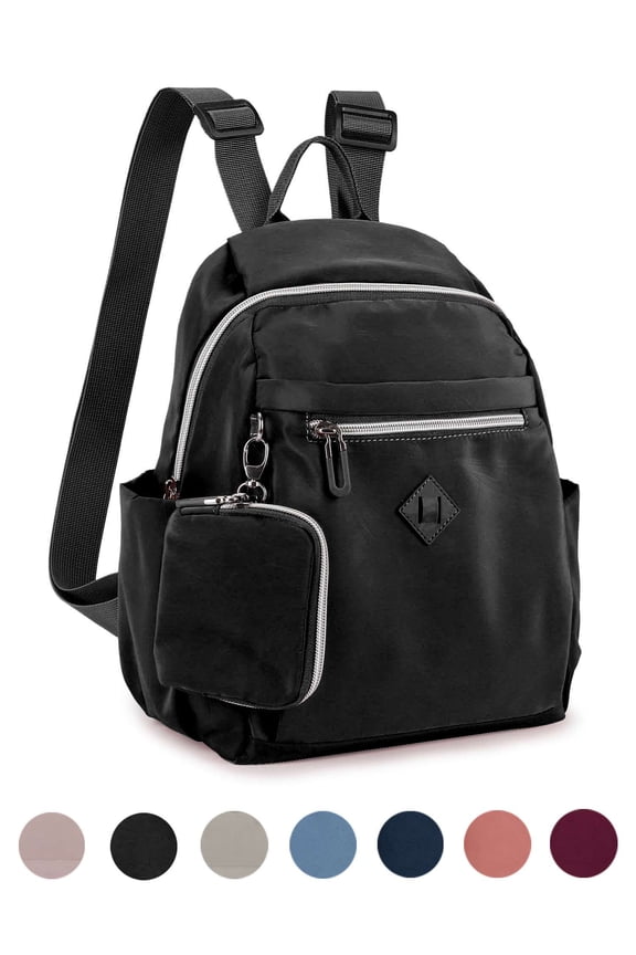 Small Nylon Backpack Purse for Women Waterproof Mini Daypack for Travel Shopping (Red)