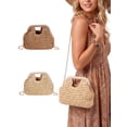 thumbnail image 1 of LAVA Straw Handbags Purses Chain Crossbody Pocketbook Bag Casual Woven Beach Bags for Beach, Travel & Casual Outfits (Beige), 1 of 8
