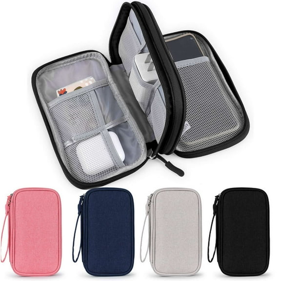 LAVA Travel Cable Organzier Waterproof Electronic Organizer Travel Case for Cord, Phone, Earphone, Mouse (Black)