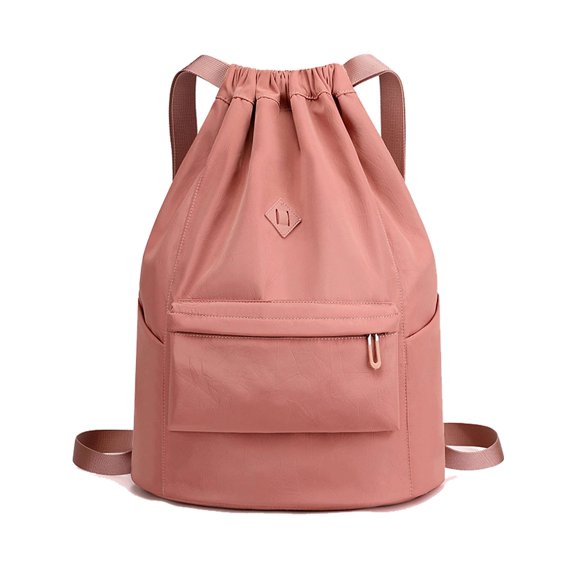 LAVA Waterproof Drawstring Backpack for Women Men Nylon Sports Backpacks with Sides Pockets for Gym Outdoor (Pink)