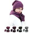 thumbnail image 1 of LAVA Winter Beanie Hat Scarf Gloves Set for Women Men Touch Screen Gloves Skull Cap Knit Neck Warmer Set (Pink), 1 of 9