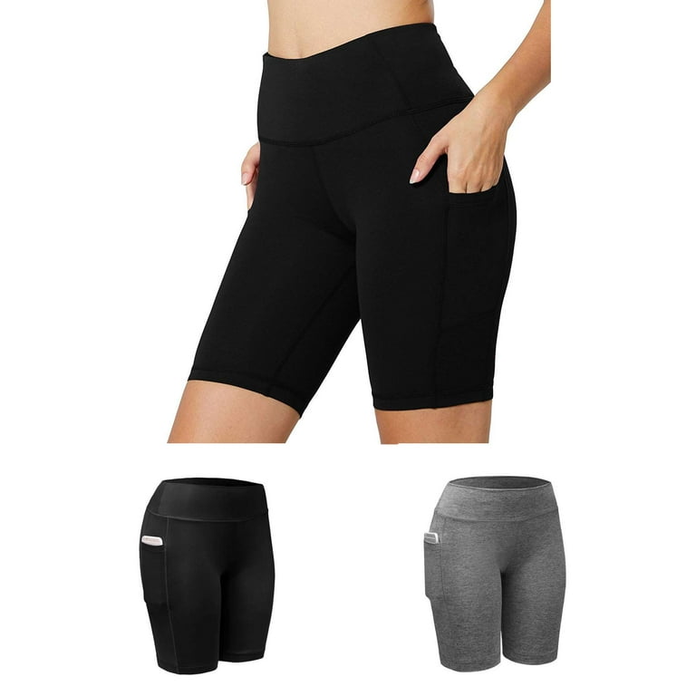 LAVA Women Biker Shorts with Pockets High Waisted Compression Shorts for  Workout Yoga Hiking (Black, L)