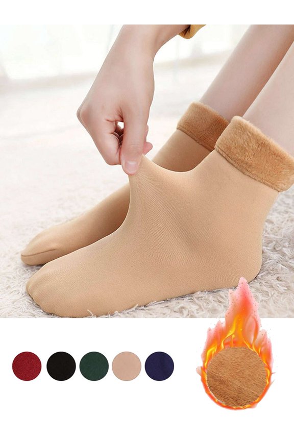 Women Fleece Lined Crew Socks Winter Warm Thick Thermal Socks for Cold Weather Green