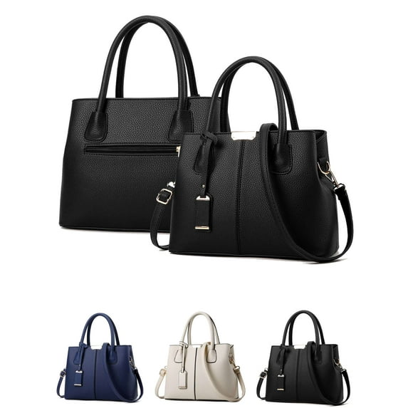 LAVA Women Leather Handbags Vintage Ladies Purses Leather Satchel Shoulder Crossbody Bags Tote Commuter Bags for Business Work Office Travel Navy Blue