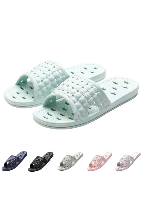 Women Men Shower Shoes Quick Drying Non Slip Bath Slippers Shower Sandals with Drain Holes Gray