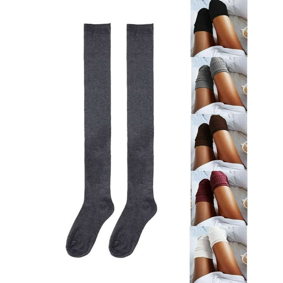 LAVA Women Thigh High Socks Winter Cable Knit Over Knee Socks Warm Extra Long Boot Stocking Leg Warmers Red