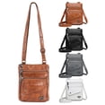 thumbnail image 1 of LAVA Women’s Retro Shoulder Bag | Washed Leather Mini Crossbody Purse Adjustable Strap Lightweight Portable Wallet for Daily Use, Travel and Outdoor Activities (Brown), 1 of 10