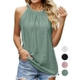 thumbnail image 1 of LAVA Womens Halter Tank Top Casual Sleeveless Summer Tops Blouse (Green, M), 1 of 8