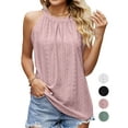thumbnail image 1 of LAVA Womens Halter Tank Top Casual Sleeveless Summer Tops Blouse (Pink, XL), 1 of 8