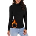 thumbnail image 1 of LAVA Womens Turtleneck Long Sleeve Tops Mock Neck Slim Fit T Shirts Black XL, 1 of 10