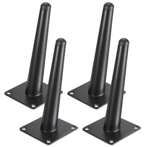 LAVANE 10 inch / 25cm Metal Furniture Legs, Set of 4 Mid Century Modern Iron Oblique Tapered Furniture Replacement Feet Black for Home DIY Project Sofa Couch Cabinet Table Chair