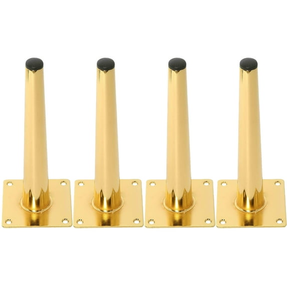 LAVANE 12 inch / 30cm Metal Furniture Legs, Set of 4 Mid Century Modern Iron Straight Tapered Furniture Replacement Feet Gold for Home DIY Project Sofa Couch Cabinet Table Chair