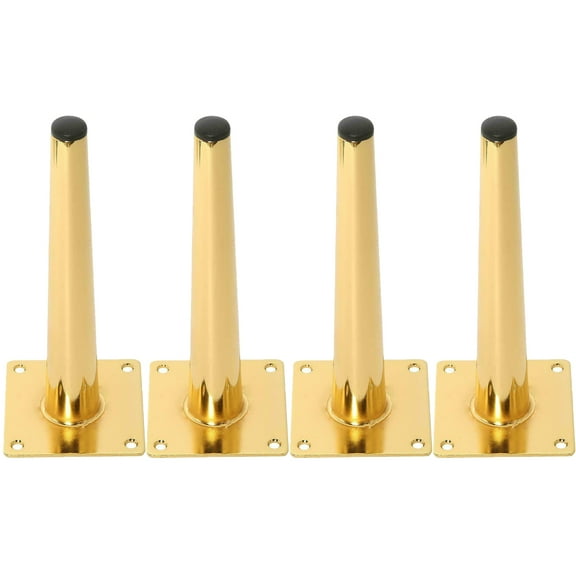 LAVANE 12 inch / 30cm Metal Furniture Legs, Set of 4 Mid Century Modern Iron Straight Tapered Furniture Replacement Feet Gold for Home DIY Project Sofa Couch Cabinet Table Chair