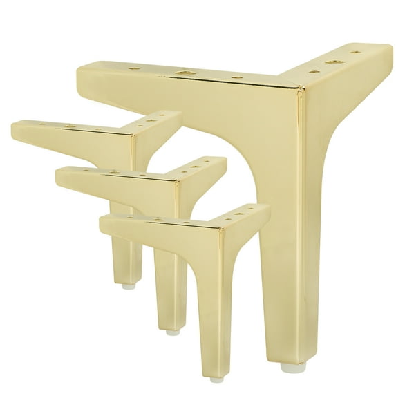 LAVANE 4 Inch / 10 cm Metal Furniture Legs, Set of 4 Modern Iron Diamond Triangle Furniture Feet DIY Replacement Gold for Cabinet Cupboard Sofa Couch Chair Ottoman