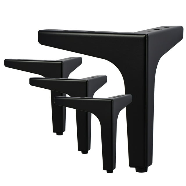 LAVANE 5 Inch / 13 cm Metal Furniture Legs, Set of 4 Modern Iron Diamond Triangle Furniture Feet DIY Replacement Black for Cabinet Cupboard Sofa Couch Chair Ottoman