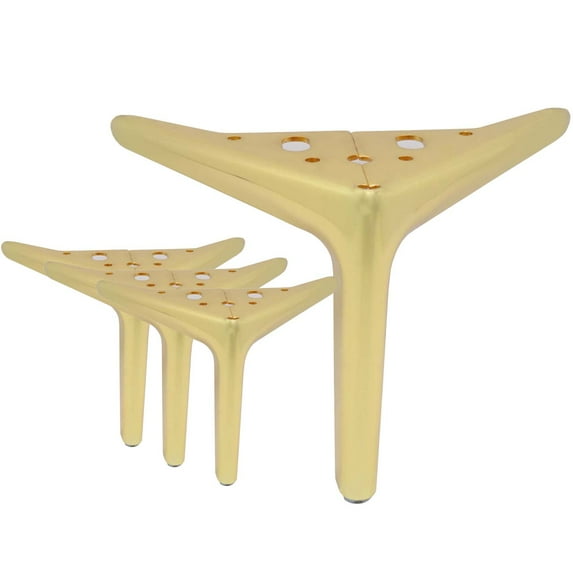 LAVANE 6 Inch / 15 cm Metal Furniture Legs, Set of 4 Modern Iron Diamond Triangle Furniture Feet DIY Replacement Gold for Cabinet Cupboard Sofa Couch Chair Ottoman