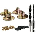 thumbnail image 1 of LAVANE Furniture Leg Mounting Kit Replacement Parts - 2 Drills Bits (12mm, 3mm), T Nuts Plate 5/16 inch Bolts, Rubber Pads, Hardware for Furniture Repairing Fixing Home DIY Project, 1 of 1