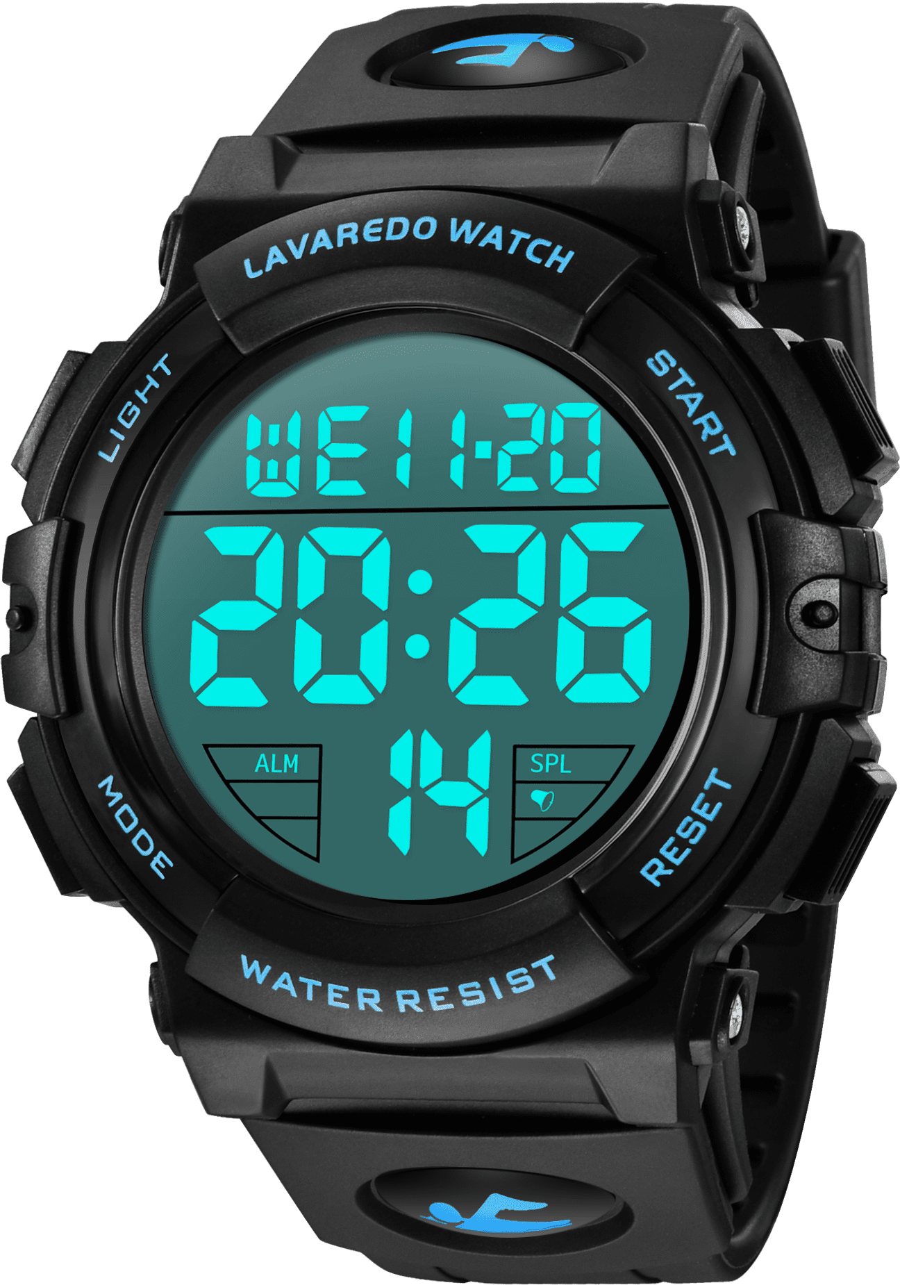 LAVAREDO Men s Digital Sports Watch Large Face Watches Shock Resistant Waterproof Outdoor Watches with Stopwatch Alarm LED Back Light Christmas Gift for Man Walmart