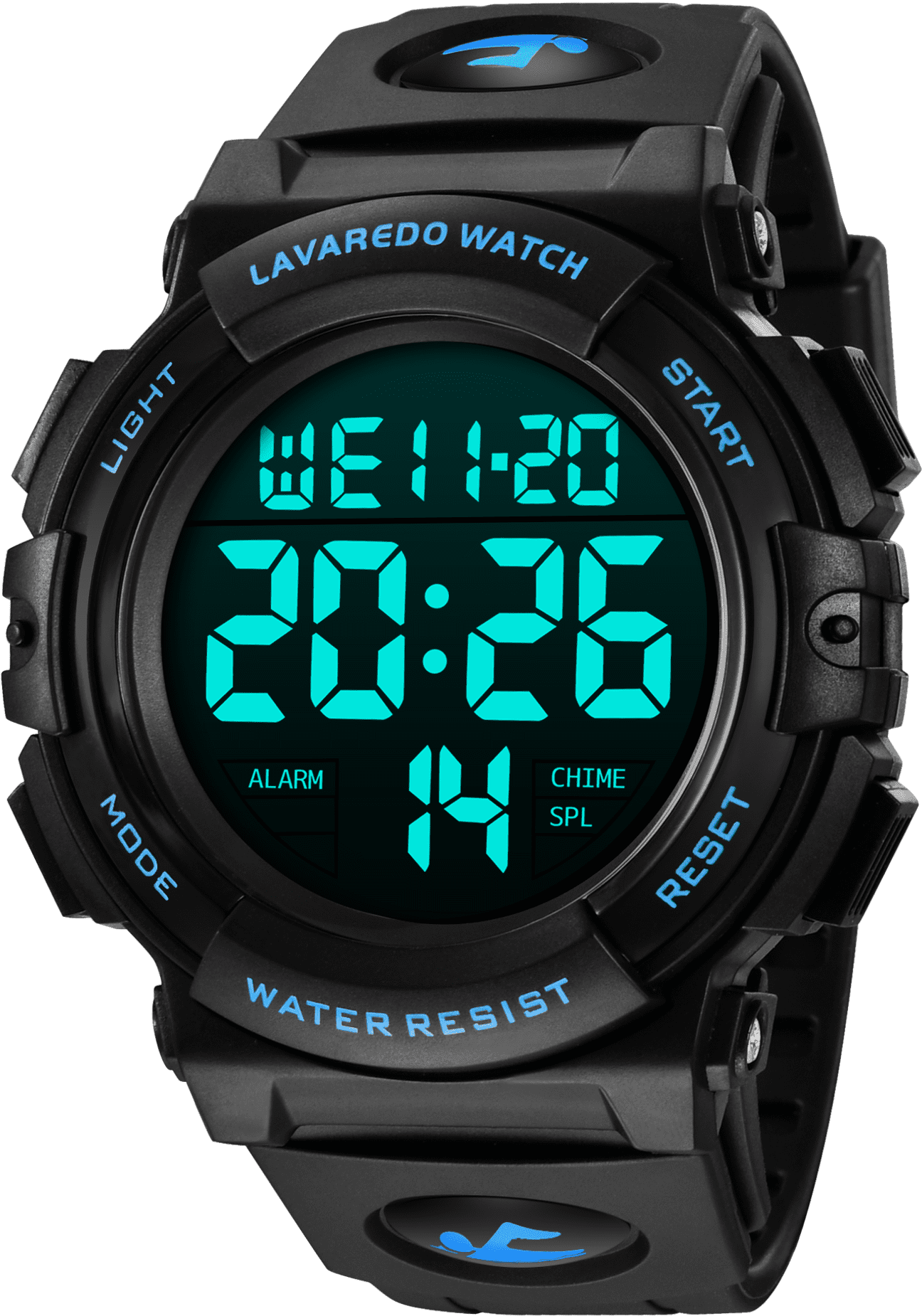 LAVAREDO Men s Digital Sports Watch Large Face Watches Shock
