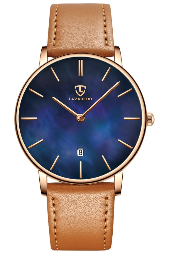 LAVAREDO Watches for men Fashion Minimalist Men Watches Analog Ultra Thin Wristwatches with Leather Strap Gift for Men Father's Day Gift