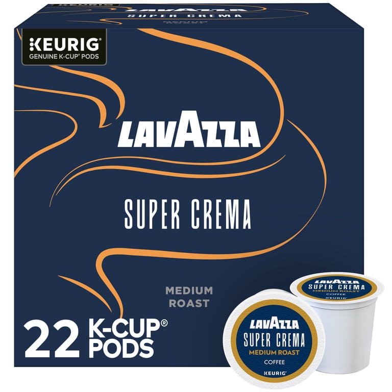 Lavazza, Super Crema Medium Espresso Roast K-Cup Coffee Pods, 22