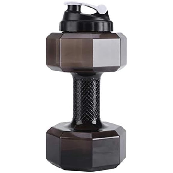 LAVEN 2.2L Large Capacity Dumbbell Shaped Exercise Sports Water Bottle, Fitness Gym Training Cup with Leak Proof Lid, Outdoor Recreation Camping Hiking Water Bottle (black)$$Sport & Recreation Other