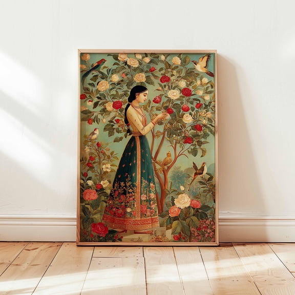 LAVIE Indian Poster Pichwai Art Poster Traditional Hindu Wall Print Indian Artwork Decor Sacred Krishna Poster Print Temple Art Gift No Frame