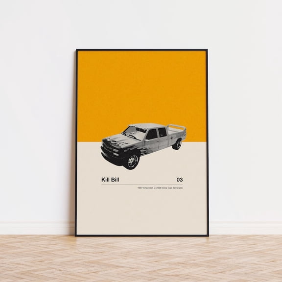 LAVIE Kill Bill | Car in Movie Poster No Frame| Mid Century Modern Poster No Frame| Minimalist Poster No Frame| Retro Art Print | Classic Movie