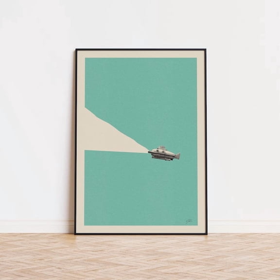 LAVIE Life Aquatic Inspired Poster No Frame| Minimalist Art Print | Retro Art Print | Wall Art | Housewarming Gift | Wes Anderson Movie Poster