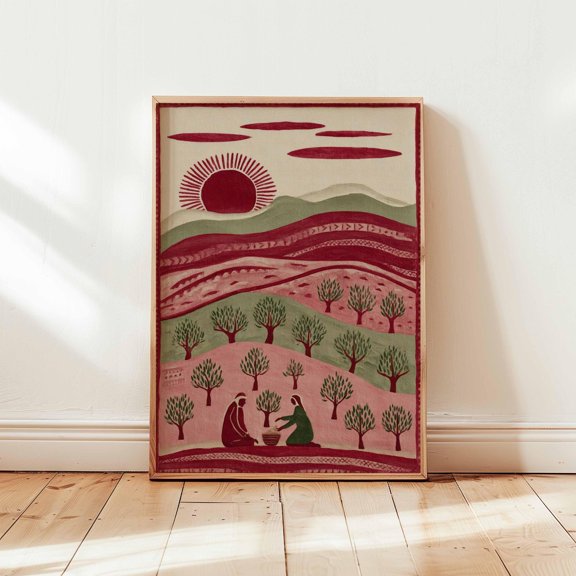 LAVIE Palestine Poster Palestinian Folk Art Olive Tree Wall Art Print No Frame