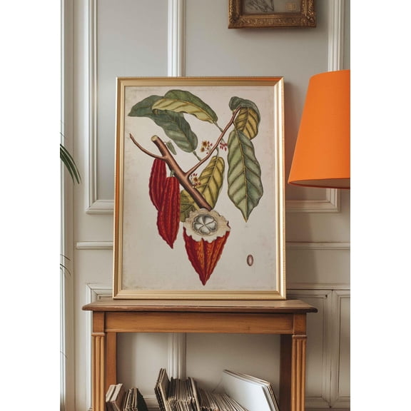 LAVIE Vintage Cacao Plant Poster Theobroma Cacao Botanical Illustration Chocolate Tree Kitchen Wall Decor Gift Idea for Chocolate Lovers No Frame