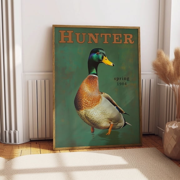 LAVIE Vintage Mallard Print Retro Outdoors Duck Hunting Poster Travel Poster Cabin Cottage Wall Art Outdoor Sports Dad For him Gift for Hunter No Frame