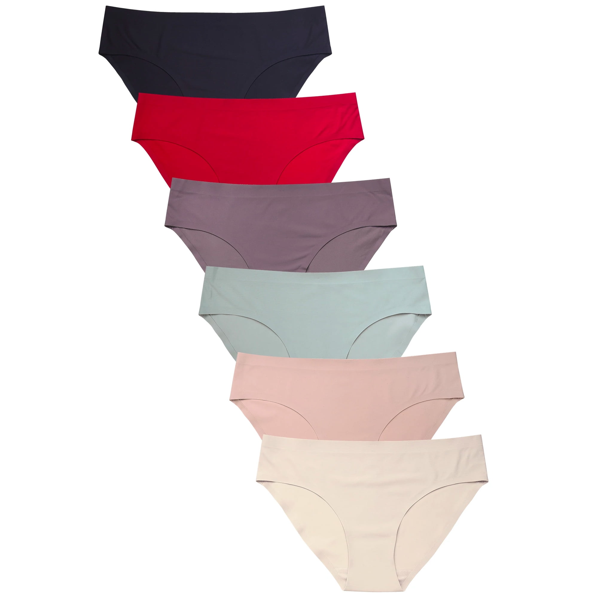 LAVRA 6 Pack of Women's Laser Cut Panties No Show Seamless Bikini