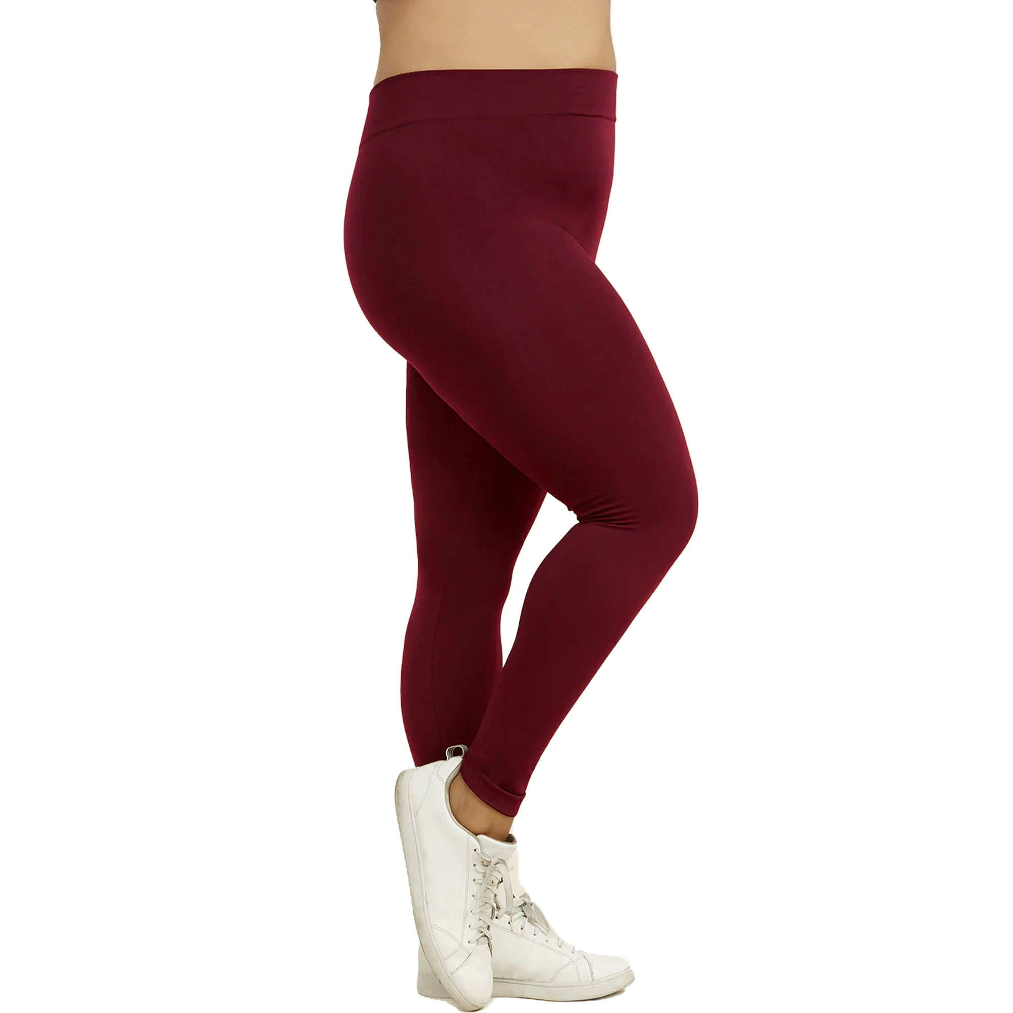 Buy LEBAMI Winter Warm Opaque Fleece Lined Tights for Women High Waist  Elastic Thick Thermal Tights Maroon at