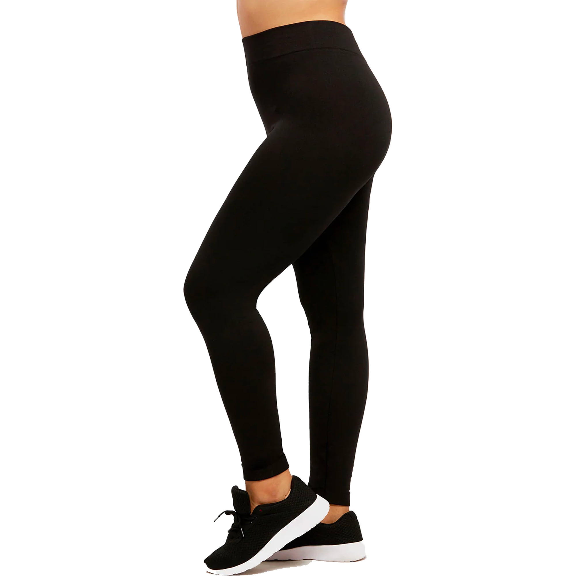 LAVRA Women's Plus Size Velvet Leggings High Wasited Warm Stretch  Pants-2XL-Black 