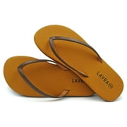 LAVRA Flip Flop Sandals Women | Comfortable Lightweight Summer Beach Shoes Quick-Dry Thong Flat Sandals | Soft Footbed T Strap Sandals For Women