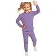 thumbnail image 1 of Lavra Girl’s Cotton Thermal Sets Waffle Knit Long John Pajama Underwear Fleece Lined Insulated Top Pants&nbsp;, 1 of 5