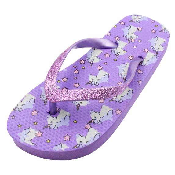 LAVRA Girl's Glitter Flip Flops Unicorn Sandals Star Summer Shoes