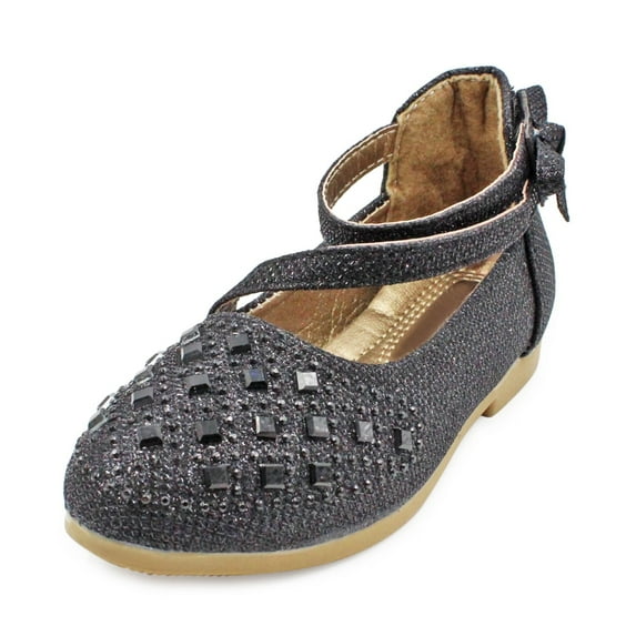LAVRA Girls Ballet Flats Glitter Mary Jane Dress Shoes