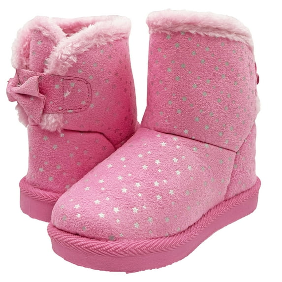 LAVRA Girls Classic Booties Faux Fur Lined Winter Snow Boots