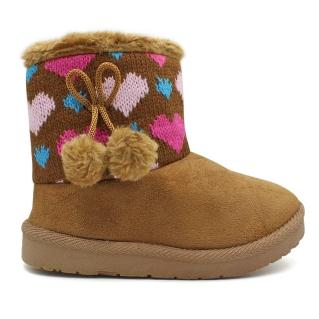 LAVRA Girls Classic Booties Faux Fur Lined Winter Snow Boots
