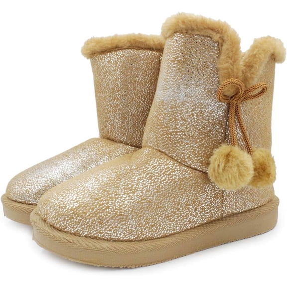 LAVRA Girls Classic Booties Faux Fur Lined Winter Snow Boots