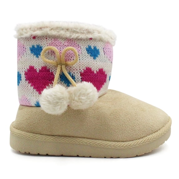 LAVRA Girls Classic Booties Faux Fur Lined Winter Snow Boots